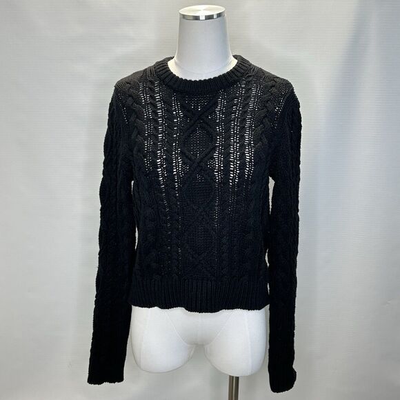 Denim & Supply Ralph Lauren Womens Cable Knit Sweater Size Medium In Black - Picture 1 of 7